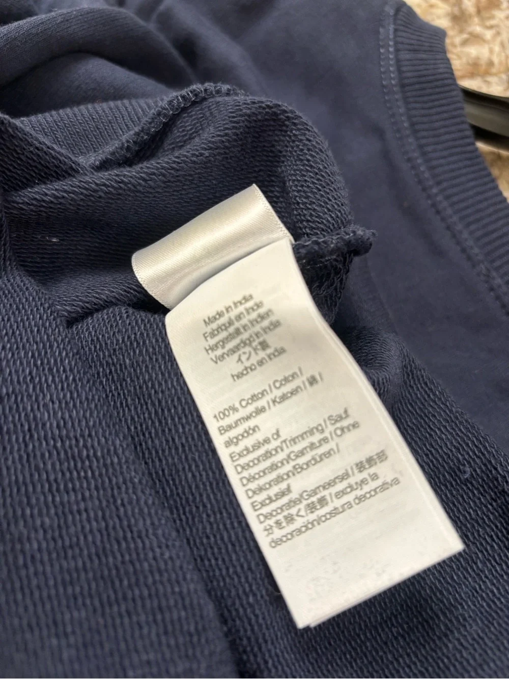 J. Crew Navy Blue Logo Crewneck Sweatshirt with Light Blue Lettering